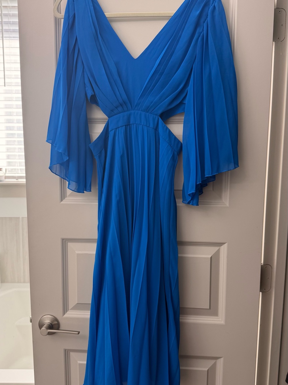 ASOS Royal Blue Dress with Dramatic Sleeves